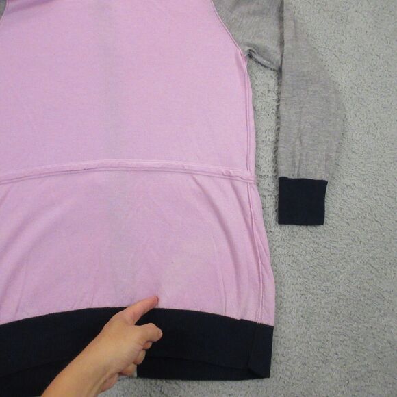 ST. JOHN Hoodie Cardigan Sweater Womens size Medium Wool Color Block Pink - Picture 7 of 13